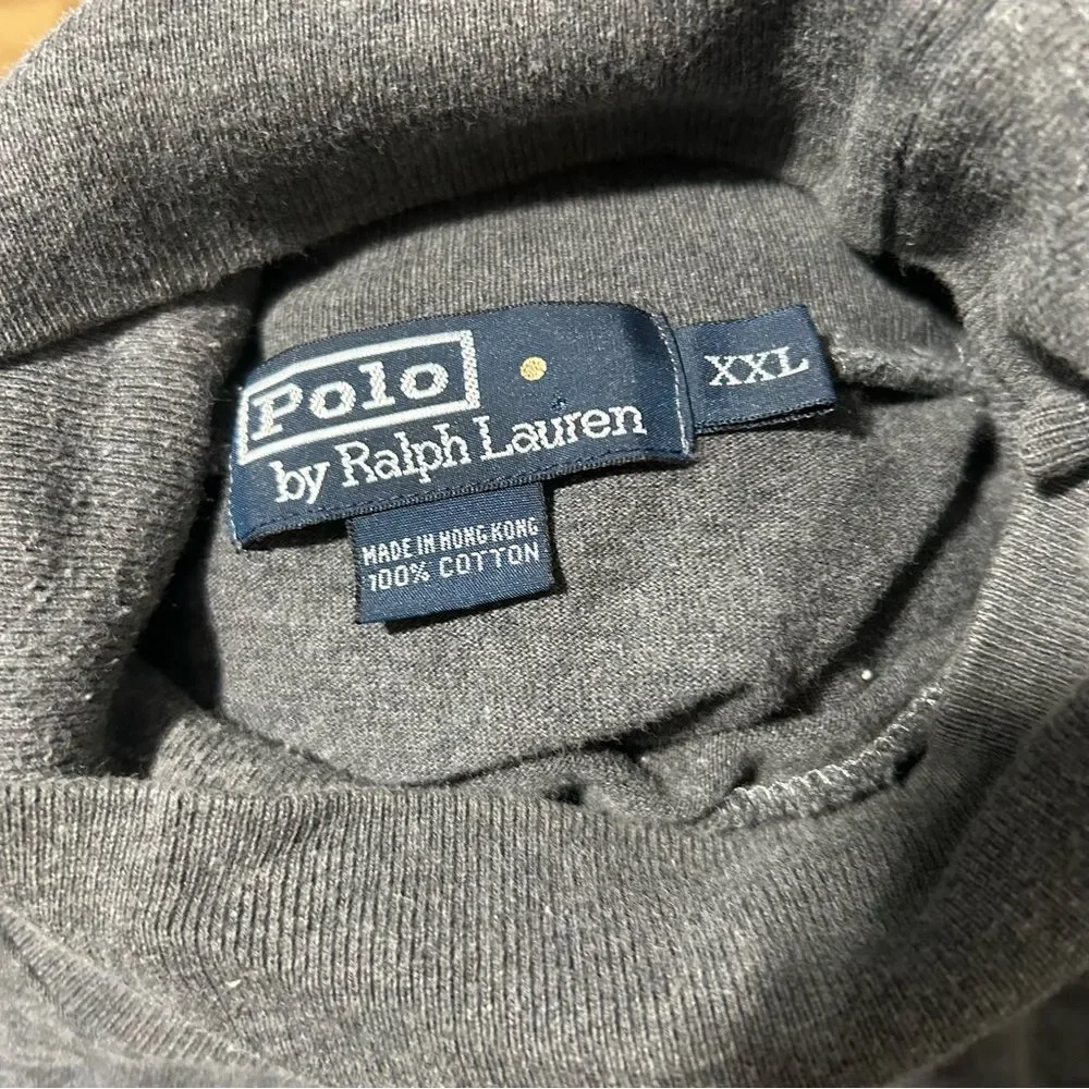 Polo Ralph Lauren Grey Turtleneck Midweight Long Sleeve T-Shirt XXL Preppy